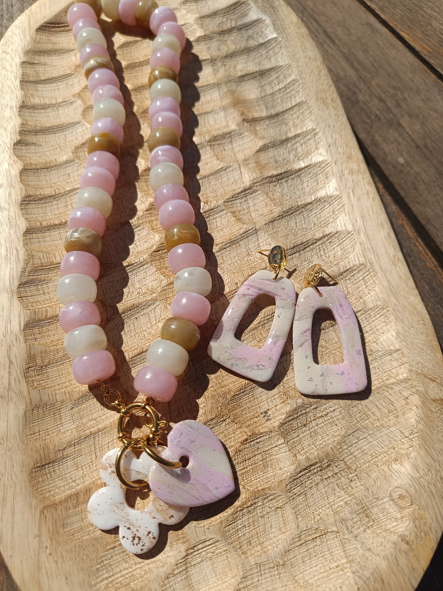 Boucles cora mix rose/beige