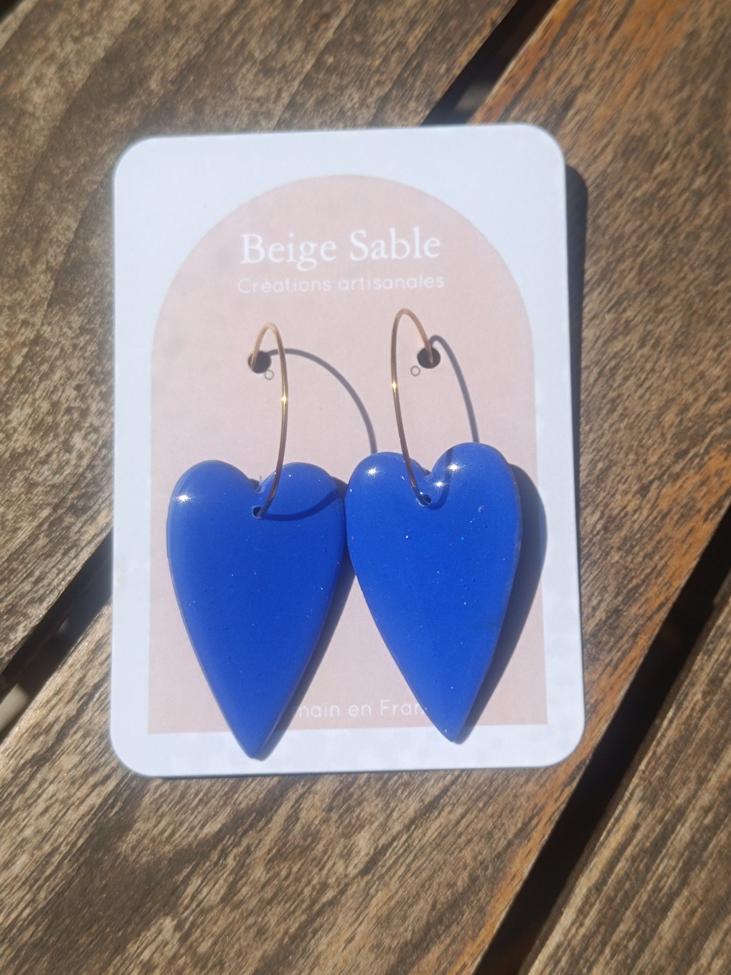 Coeurs longs bleu roy
