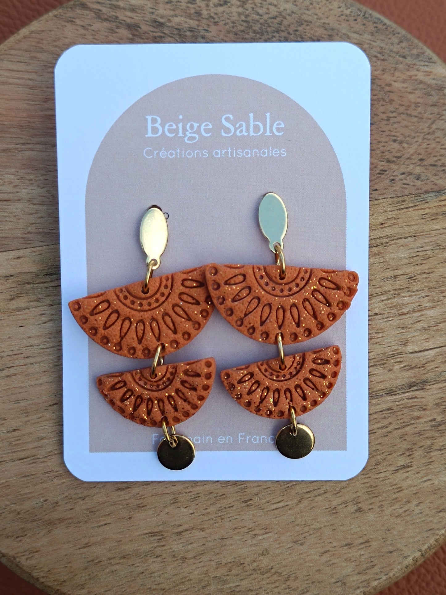 Boucles Cléa citrouille paillettes