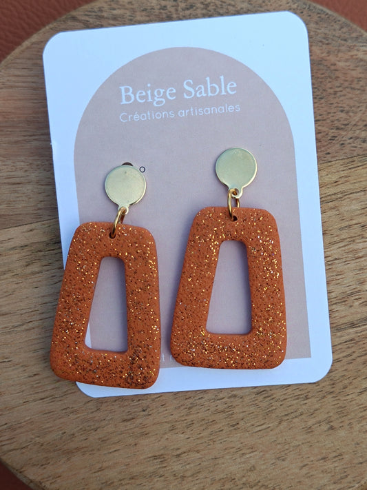 Boucles peza citrouille paillettes