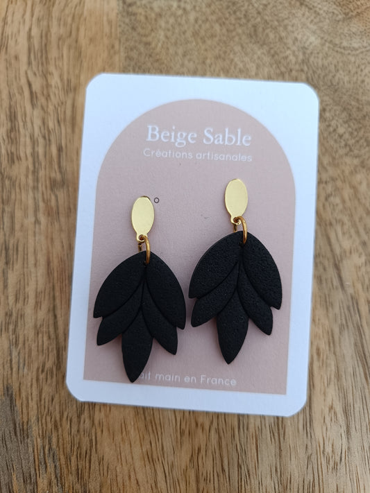 Boucles feuilla noir