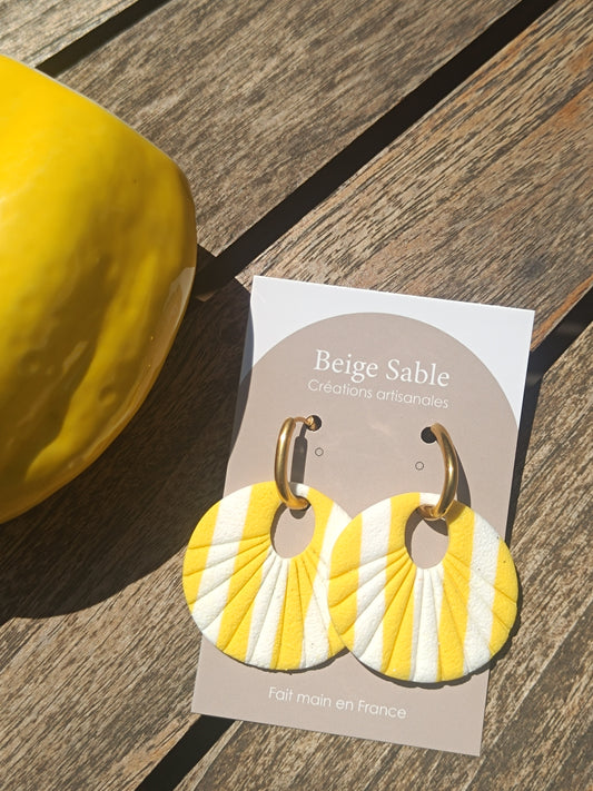 Boucles juju rayés jaunes