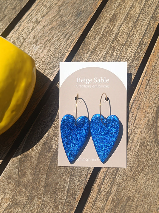 Coeurs longs bleu