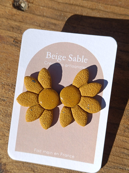 Boucles Maggie jaune d'automne