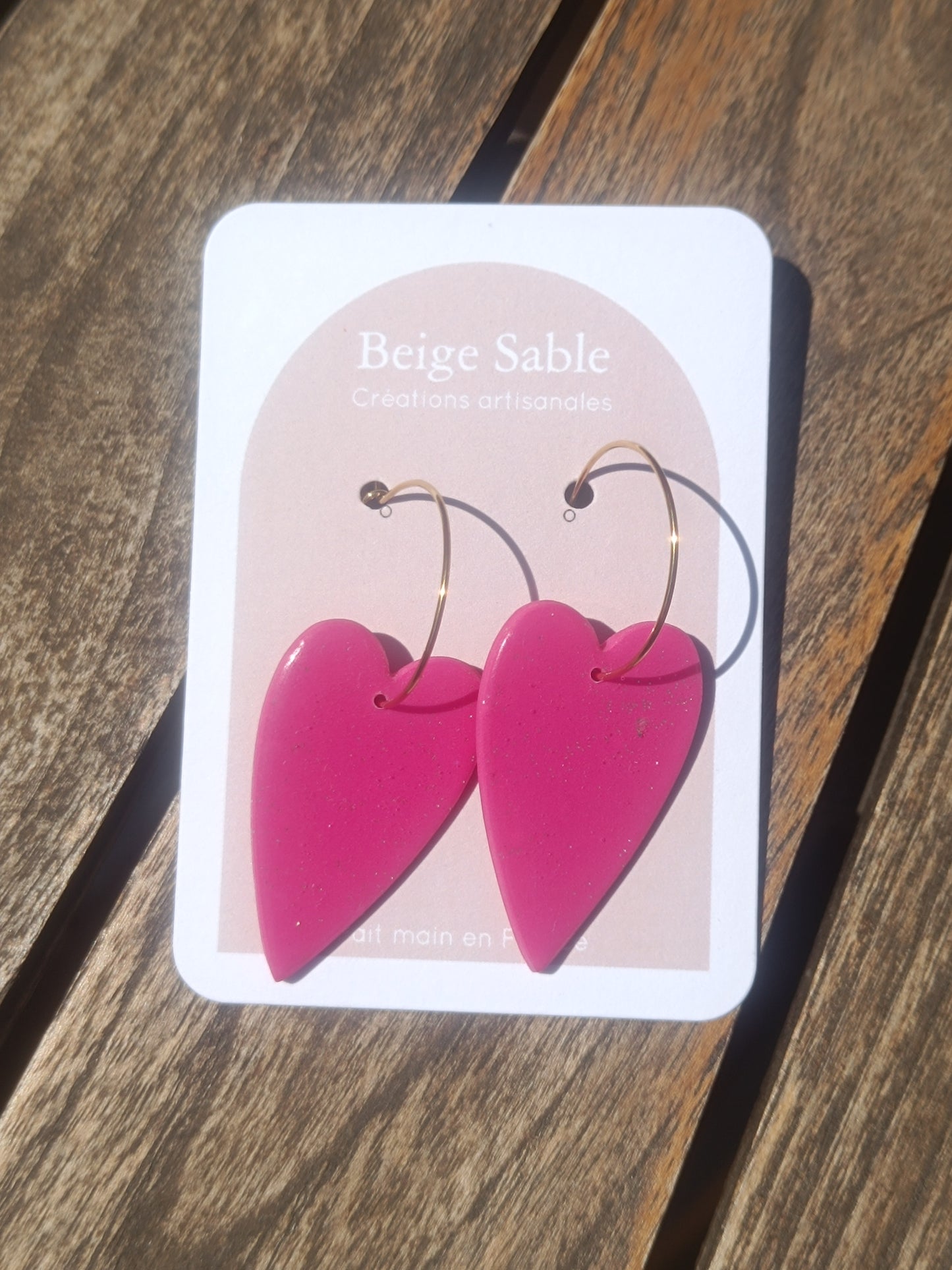 Coeurs longs fushia