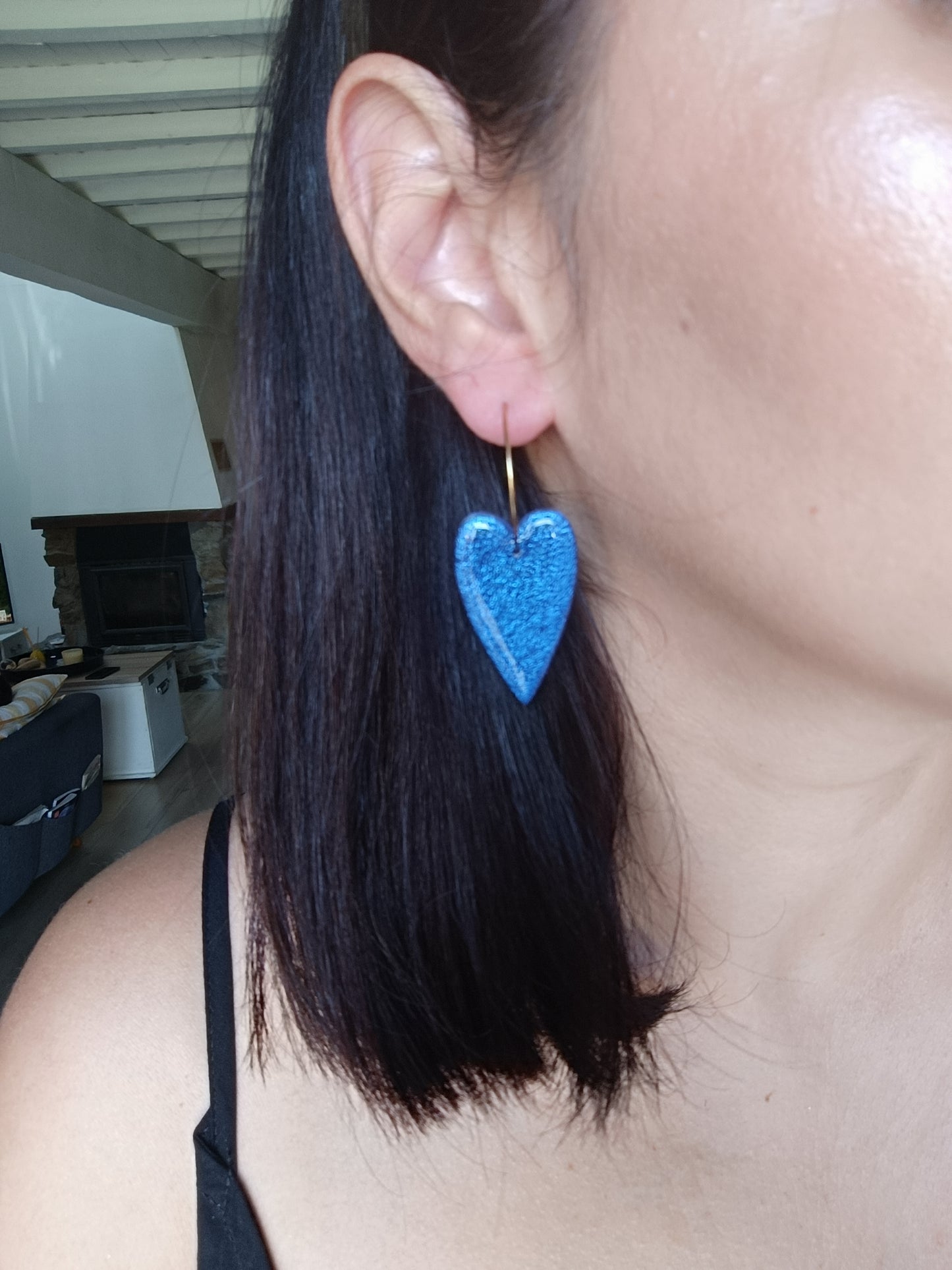 Coeurs longs bleu
