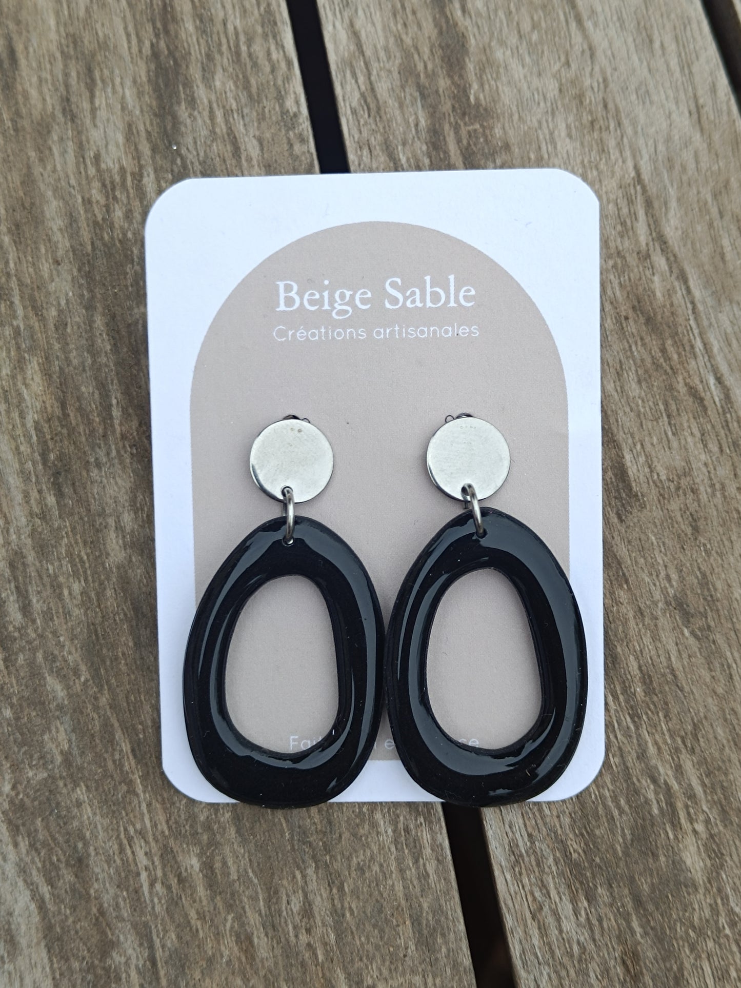 Boucles adel noir et argent