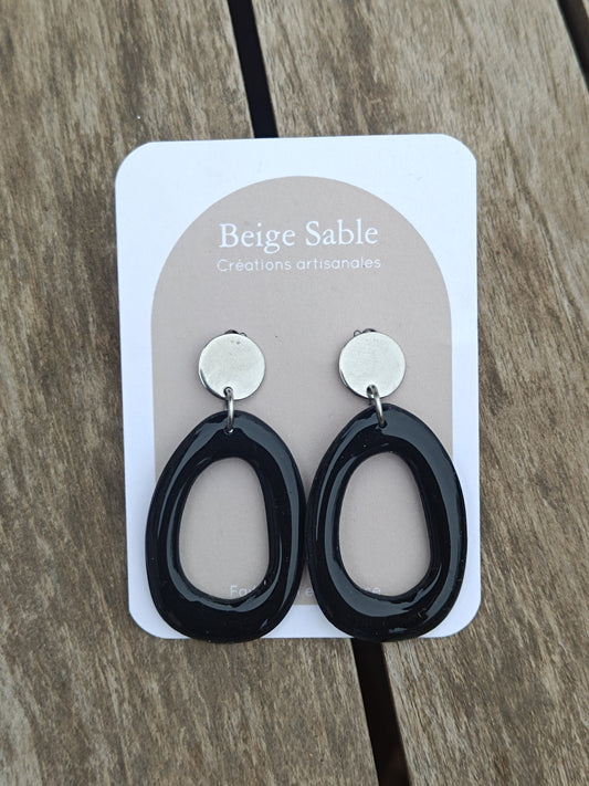 Boucles adel noir et argent