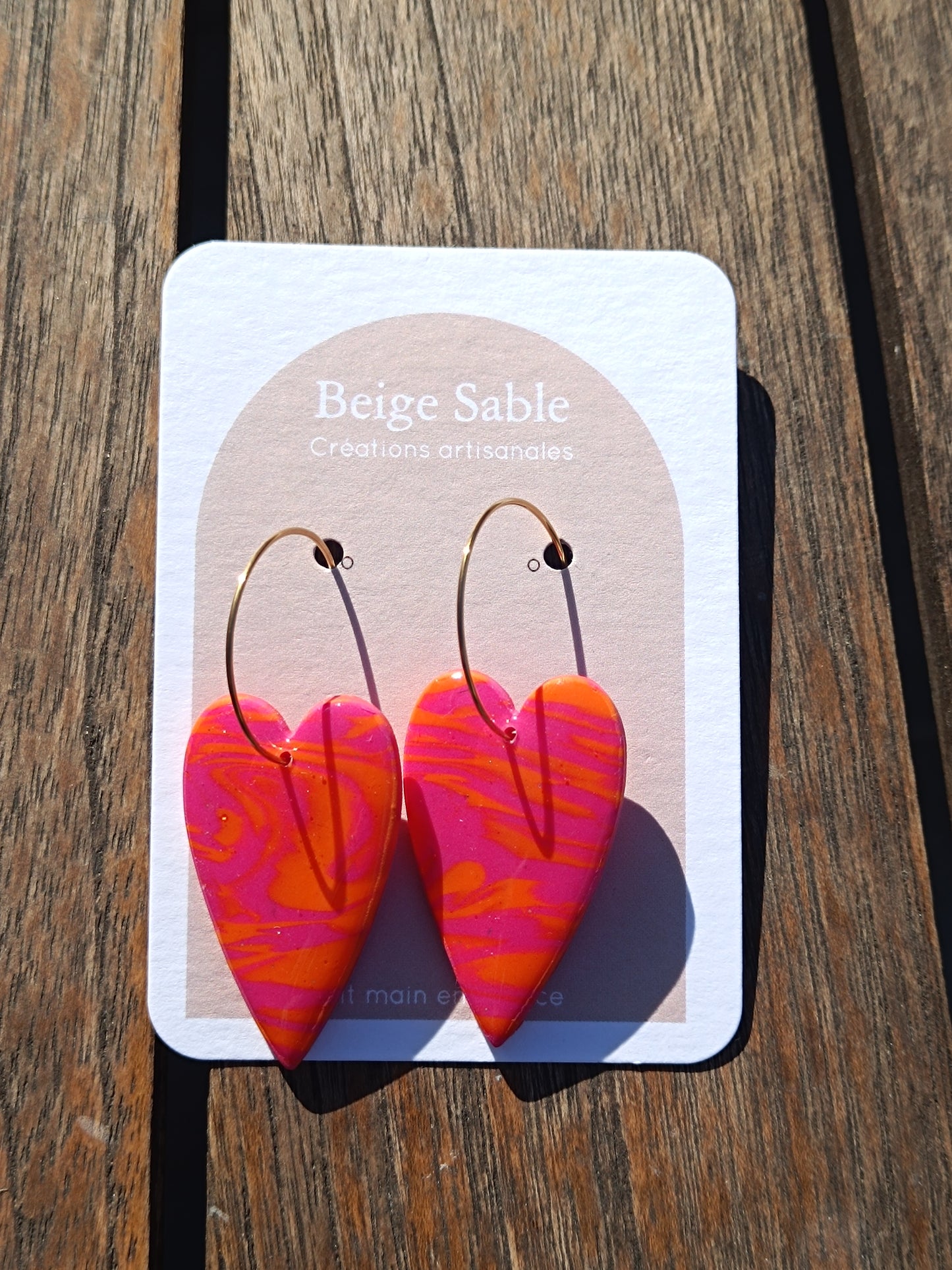 Coeurs longs mix rose fushia