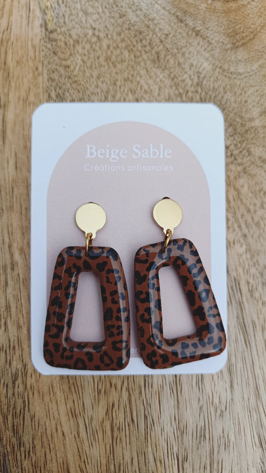 Boucles peza léopard camel